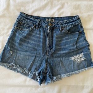 Rewash Women's Distressed Blue Jean Shorts